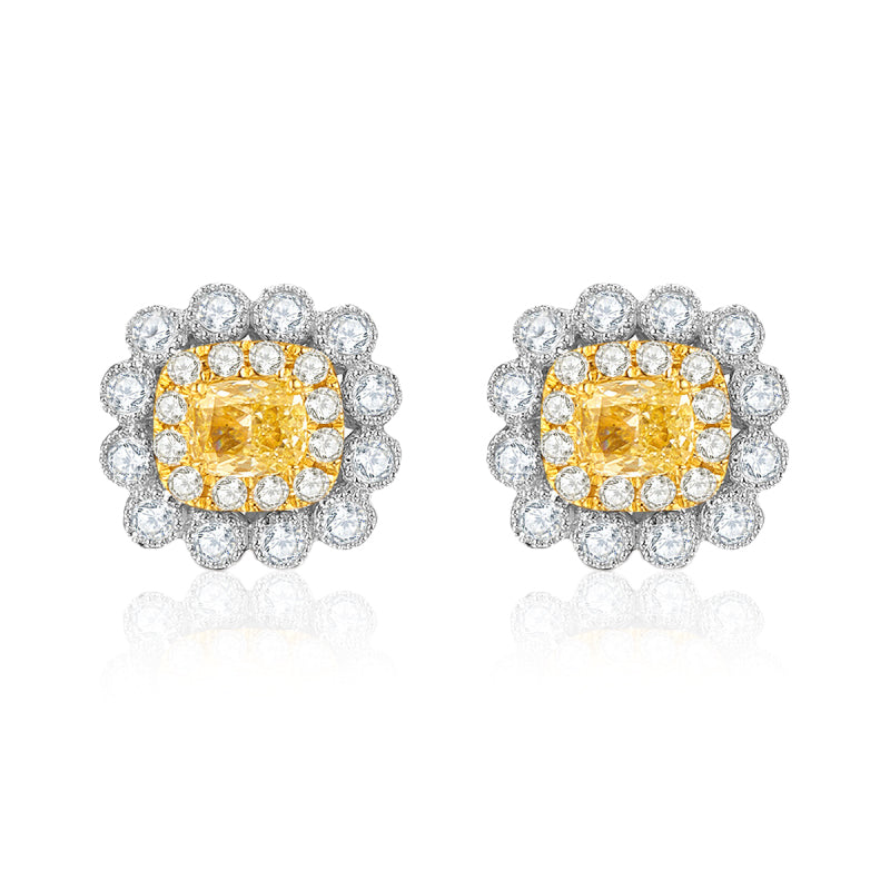 Yellow Diamond 18k Gold Earstuds