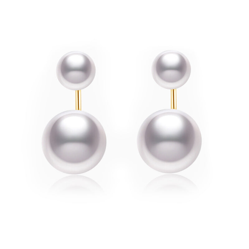 Double Akoya Sea Pearl 18k Gold Earstuds