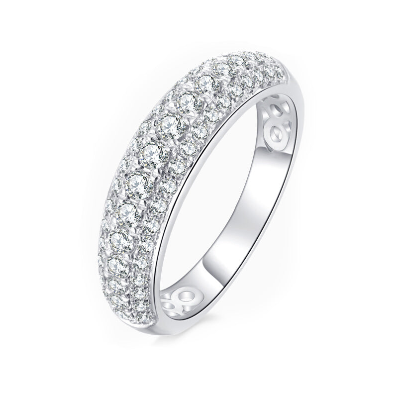 0.6ct Natural Diamond 18k Gold Half-Band Eternity Ring
