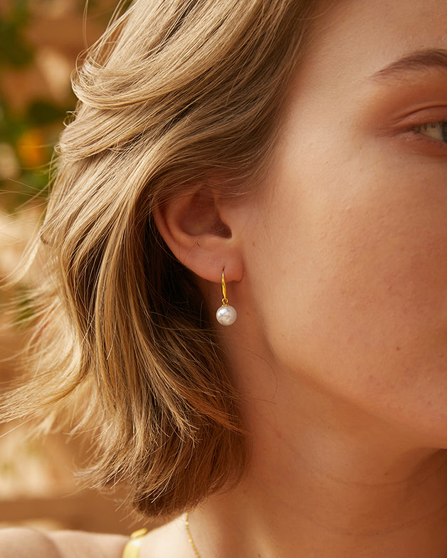 Akoya Sea Pearl 18k Gold Drop Earrings