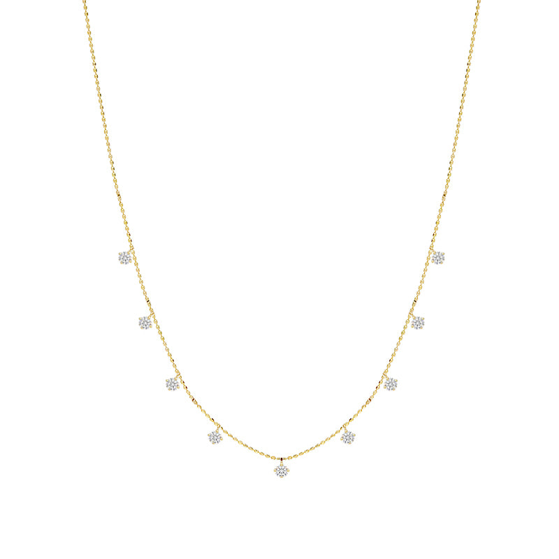 0.7ct Natural Diamond 18k Gold Charm Necklace