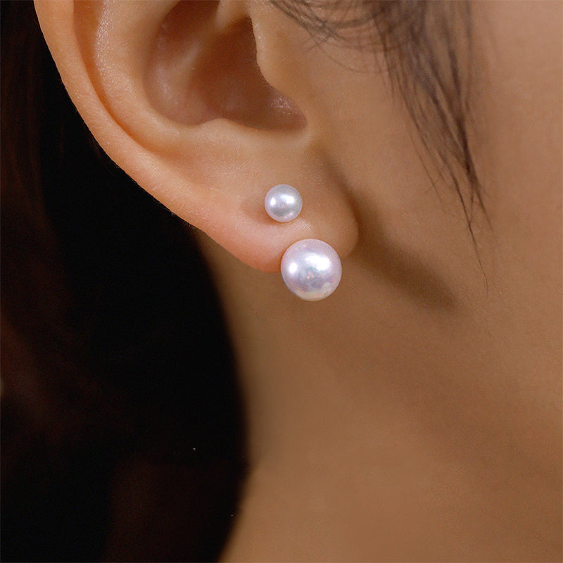 Double Akoya Sea Pearl 18k Gold Earstuds