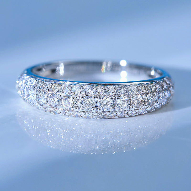0.6ct Natural Diamond 18k Gold Half-Band Eternity Ring