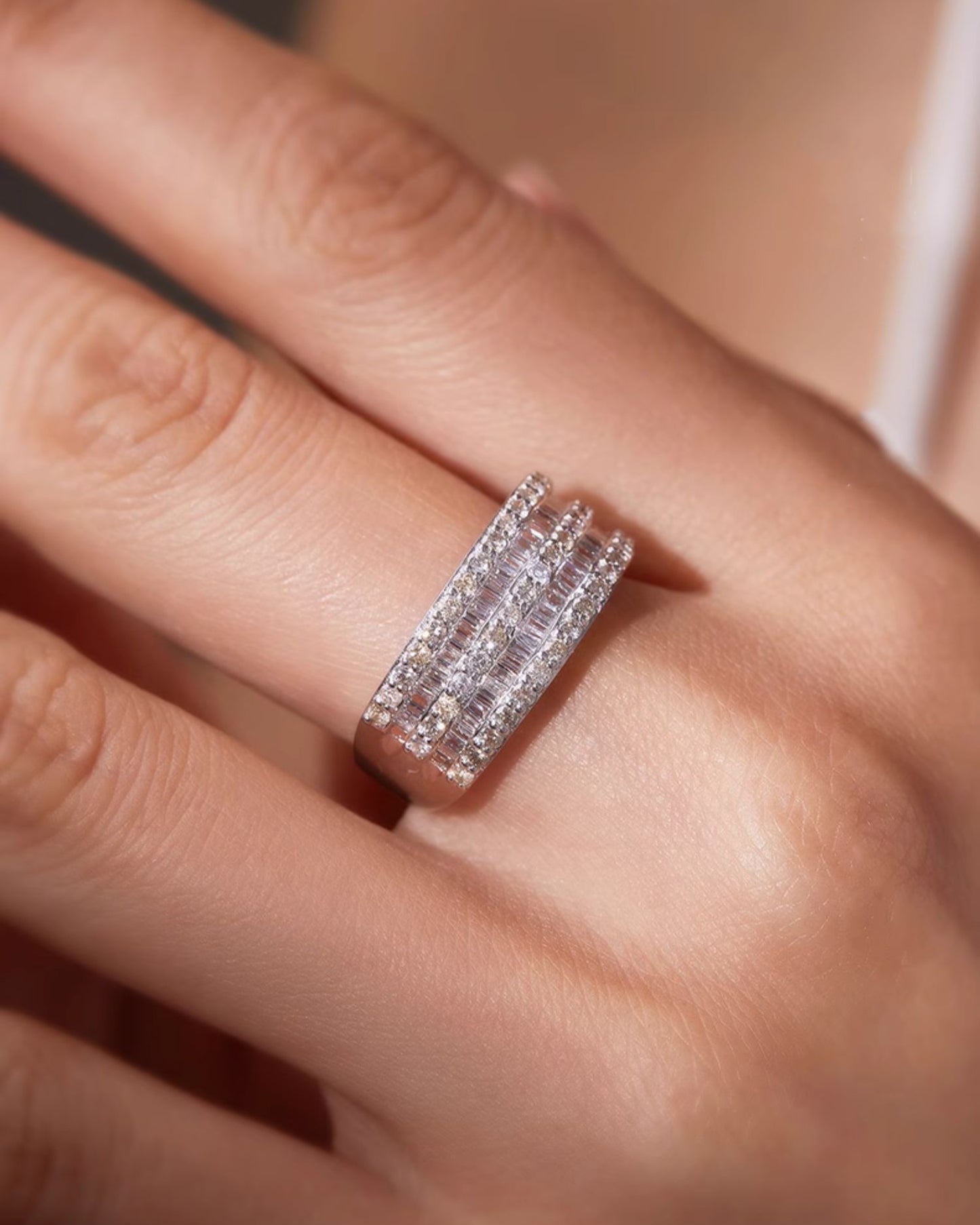 1ct Natural Diamond 18k Gold Dress Ring