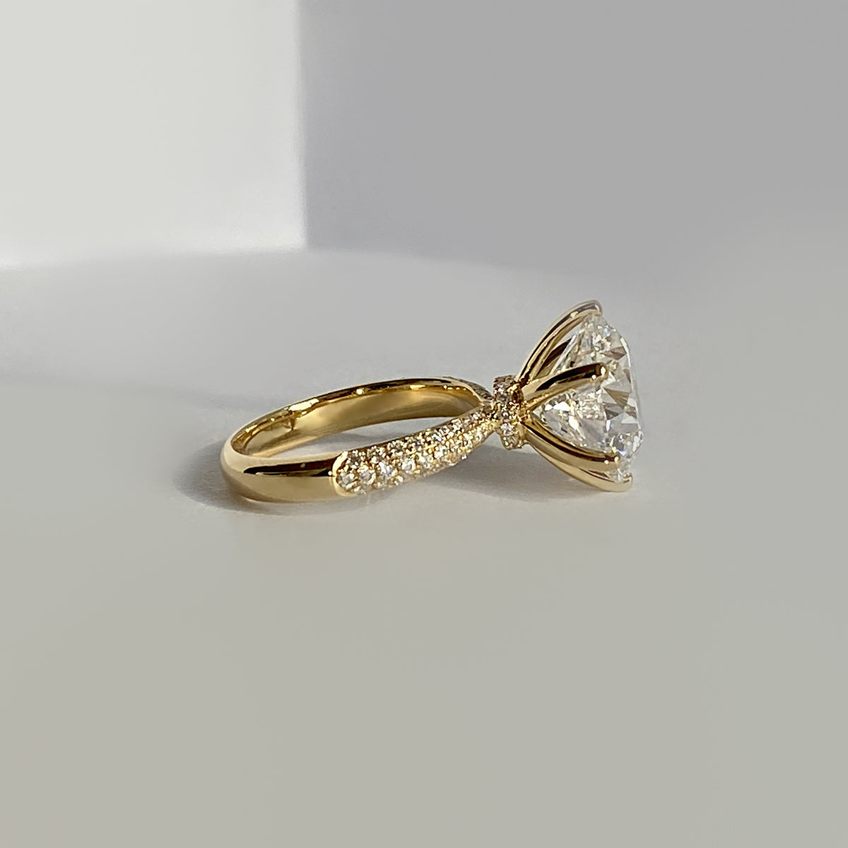 5ct Lab-Created Diamond Solitaire 18k Gold Ring