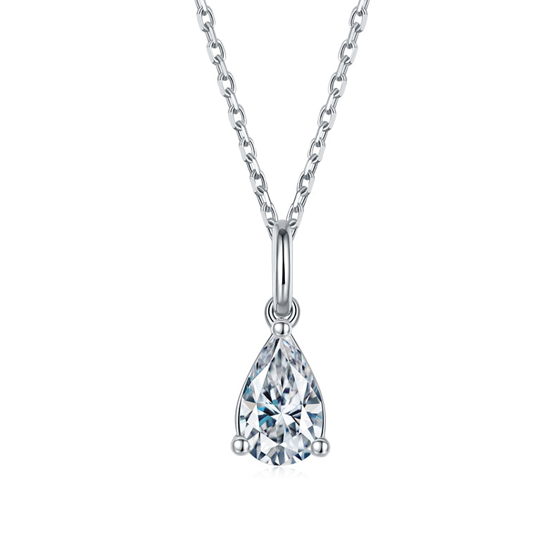 18k Gold Necklace with 2ct Lab-Created Droplet Diamond