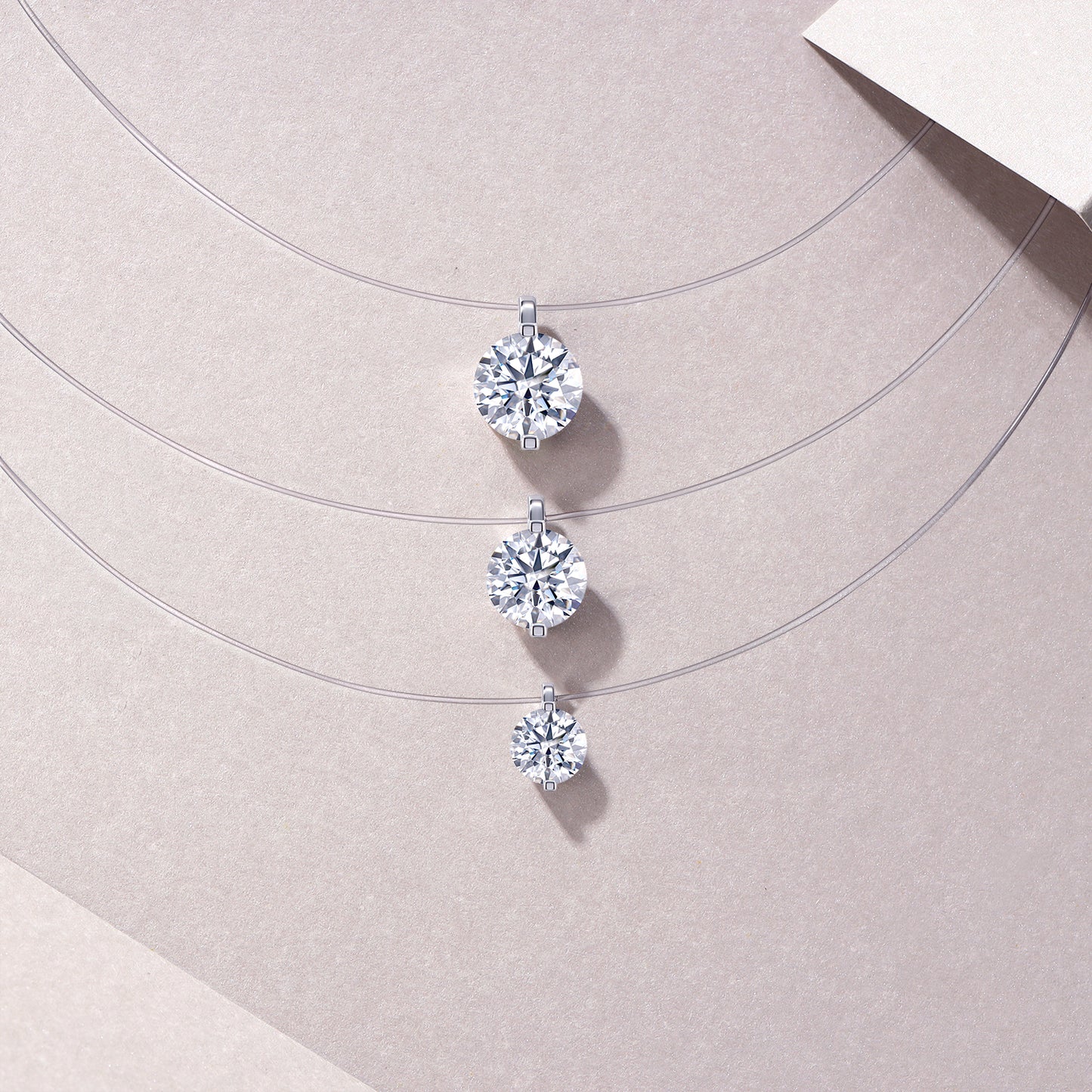 Moissanite 925 Silver covered with White 18k Gold Pendant Necklace