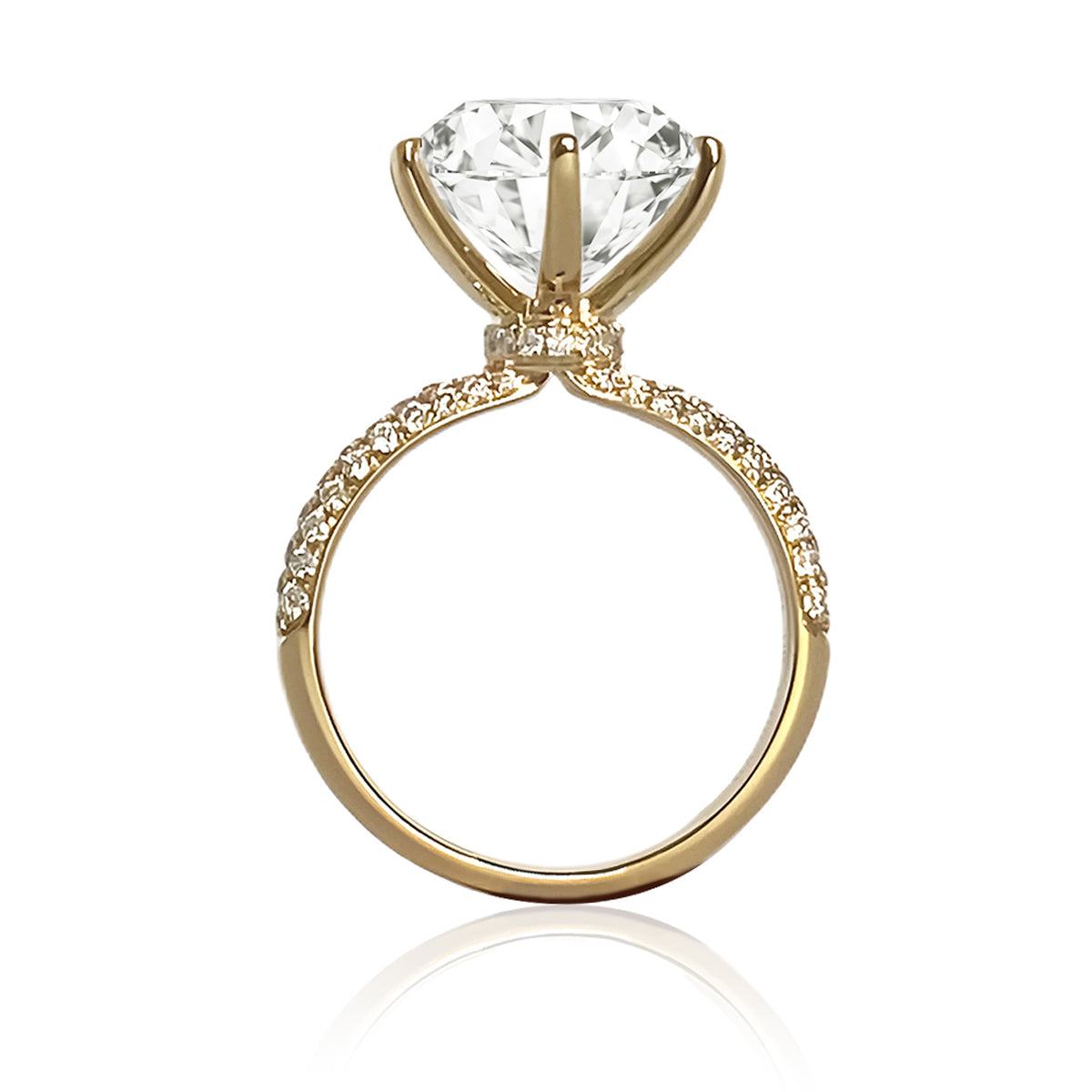 5ct Lab-Created Diamond Solitaire 18k Gold Ring
