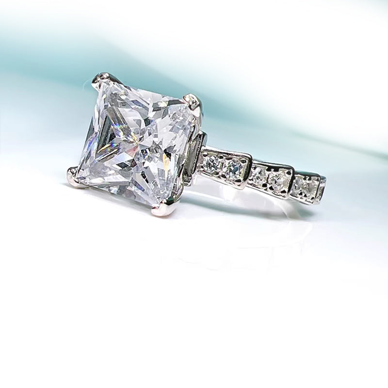 1ct Lab-Created Diamond Princess-Cut Solitaire 18k Gold Ring