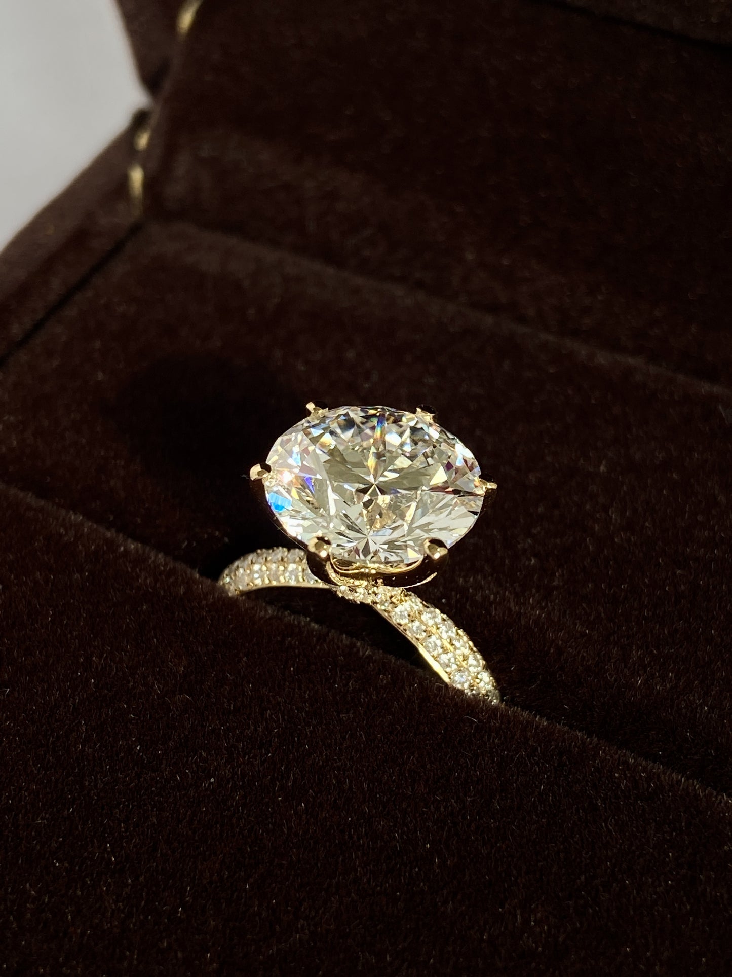 5ct Lab-Created Diamond Solitaire 18k Gold Ring