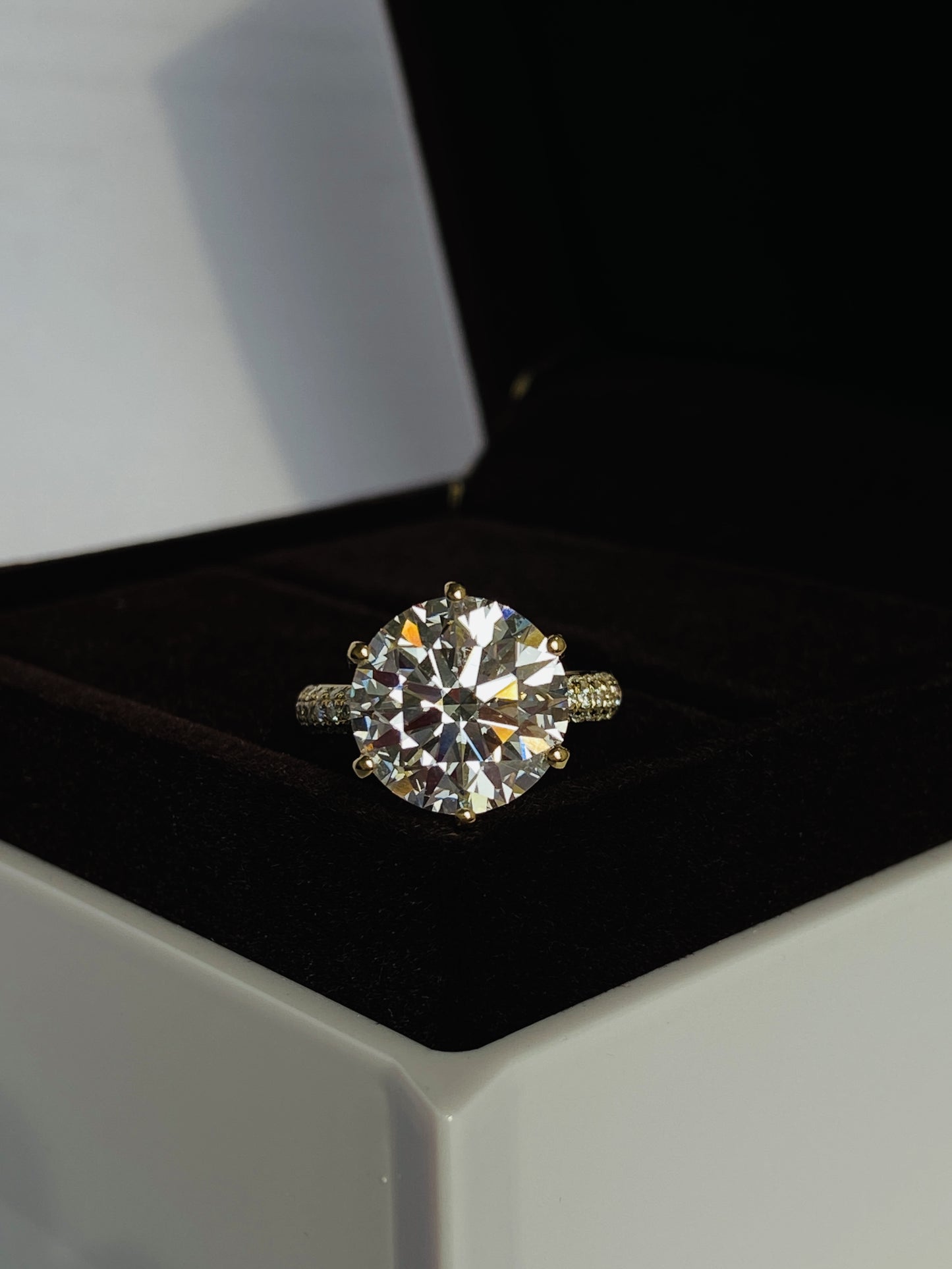 5ct Lab-Created Diamond Solitaire 18k Gold Ring