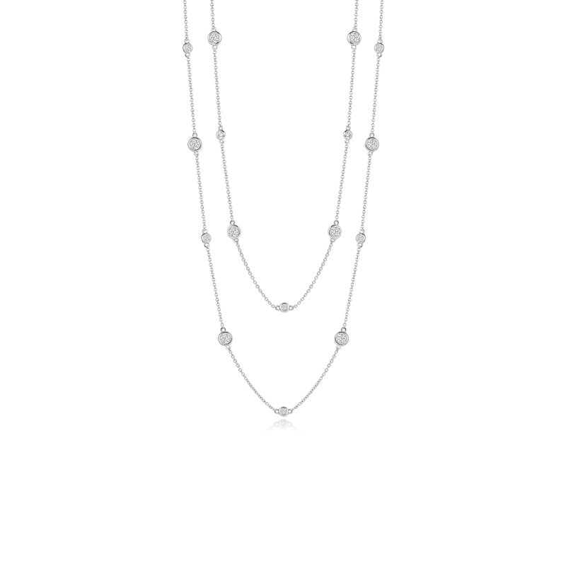 Moissanite 925 Silver Multi-Strand Necklace