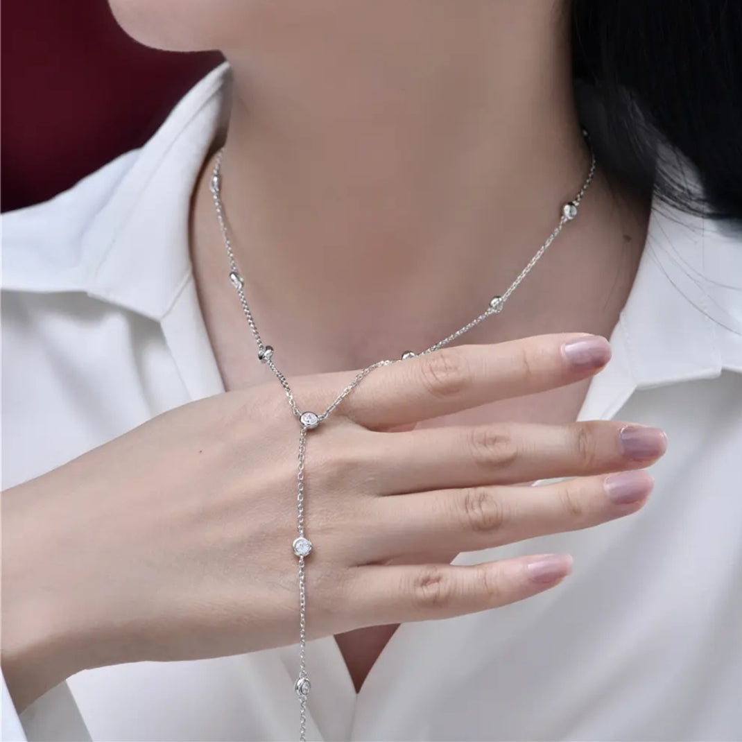 925 Silver Necklace with Zircons
