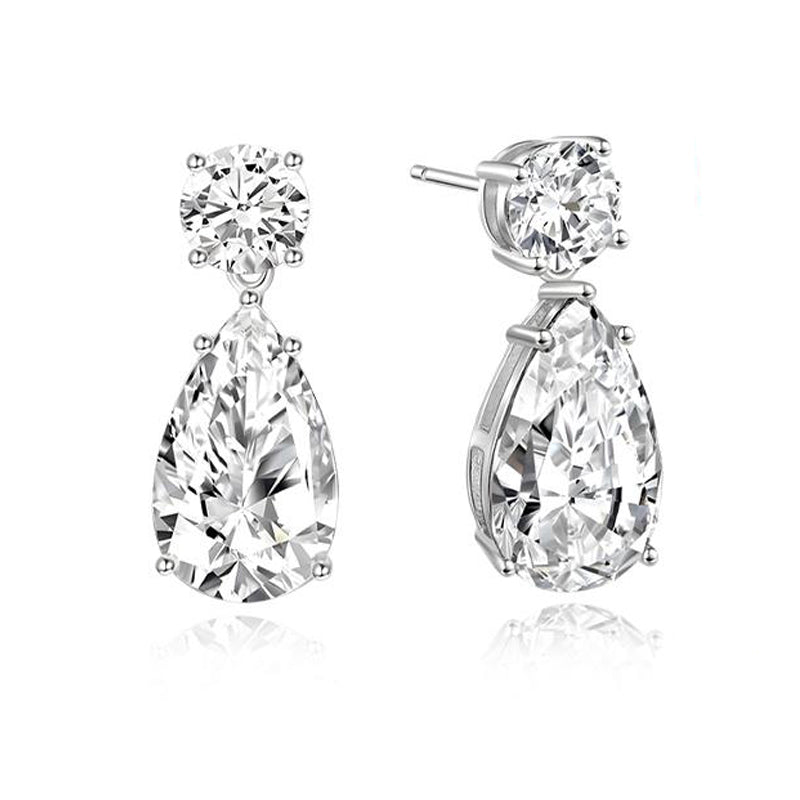 2ct Lab-Created Diamond 18k Gold Drop Earrings