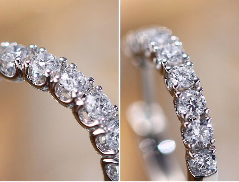 18k White Gold Lab-Created Diamond Hoop Earrings