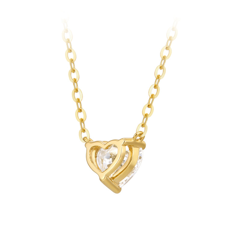 0.5ct Lab-Created Heart Diamond 18k Gold Necklace