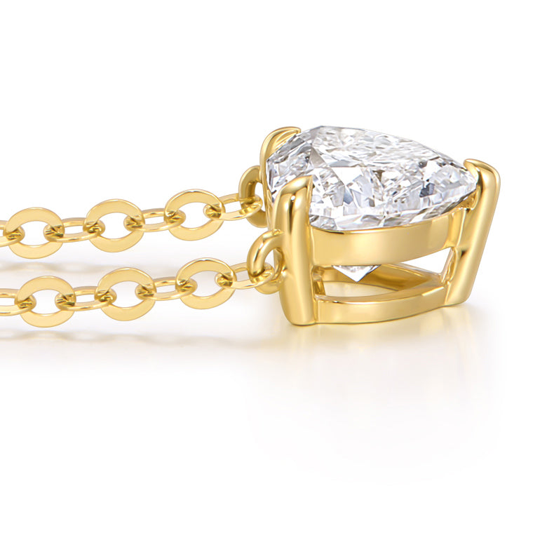 0.5ct Lab-Created Heart Diamond 18k Gold Necklace