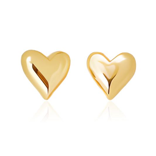 18k Gold Heart Earstuds