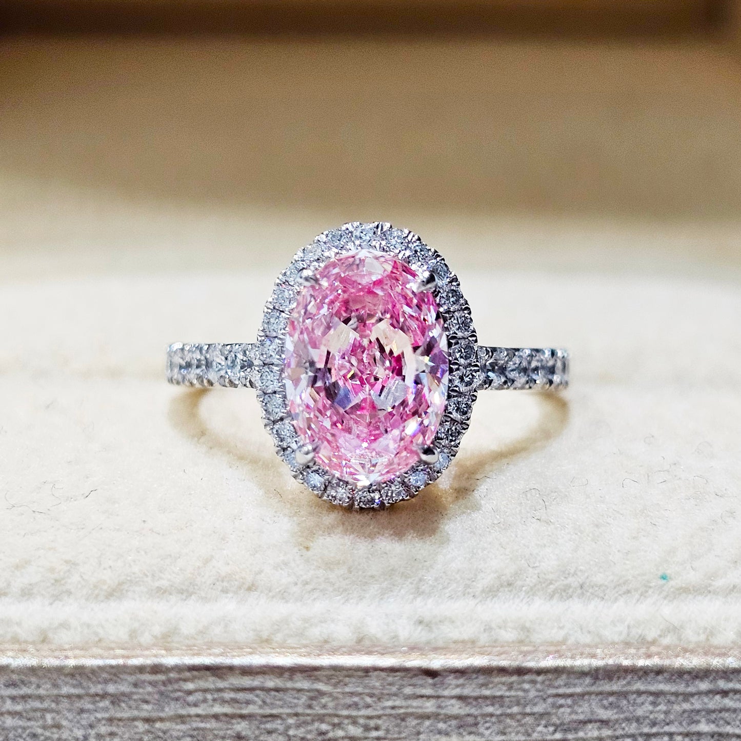 1.8ct Lab-Created Pink Diamond 18k Gold Ring