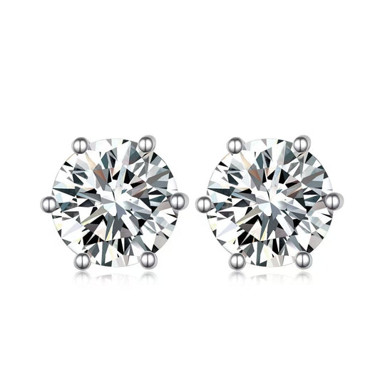 4ct Moissanite Earstuds with White 18k Gold covered 925 Silver