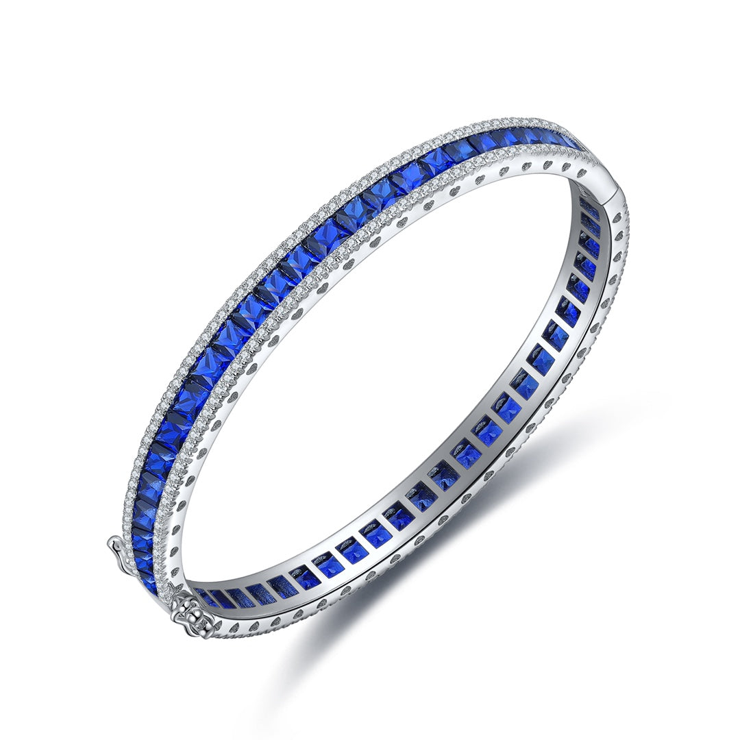 925 Silver Bracelet with Lab-Created Sapphire