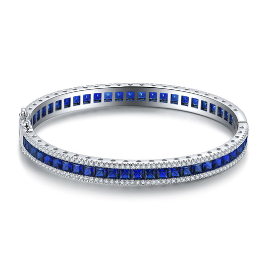 925 Silver Bracelet with Lab-Created Sapphire