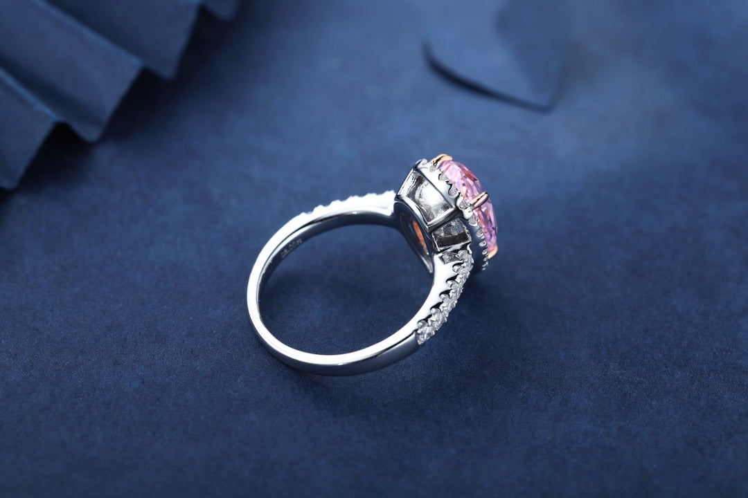 925 Silver Ring with Pink Zircon