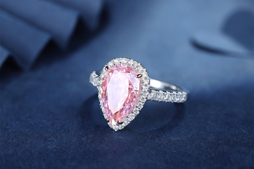 925 Silver Ring with Pink Zircon