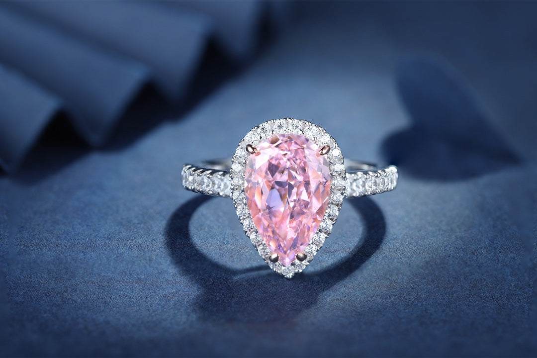 925 Silver Ring with Pink Zircon