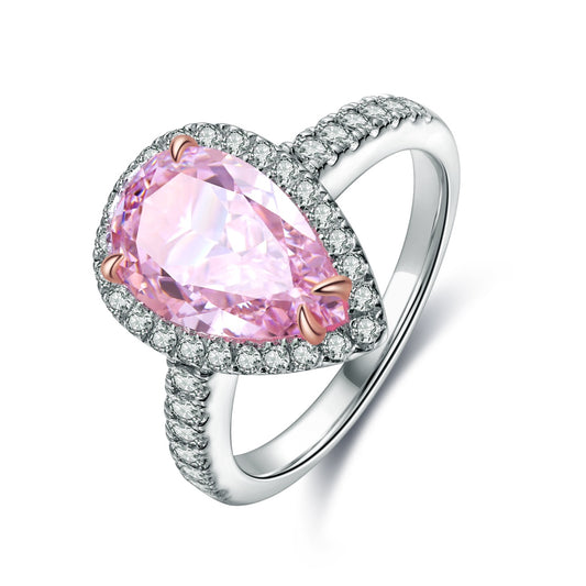 925 Silver Ring with Pink Zircon