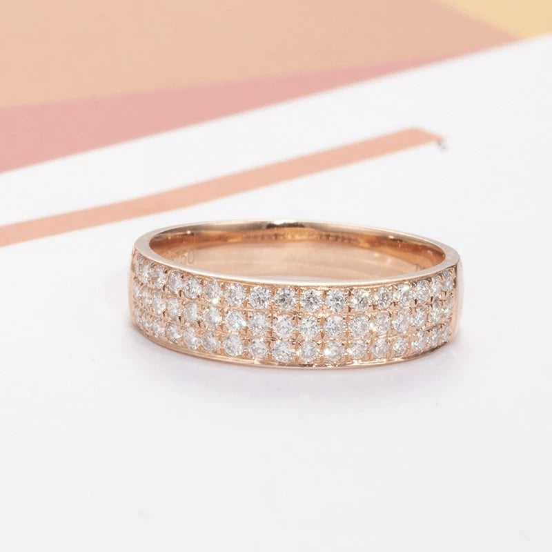 18k Gold Half-Band 0.5ct Diamond Ring