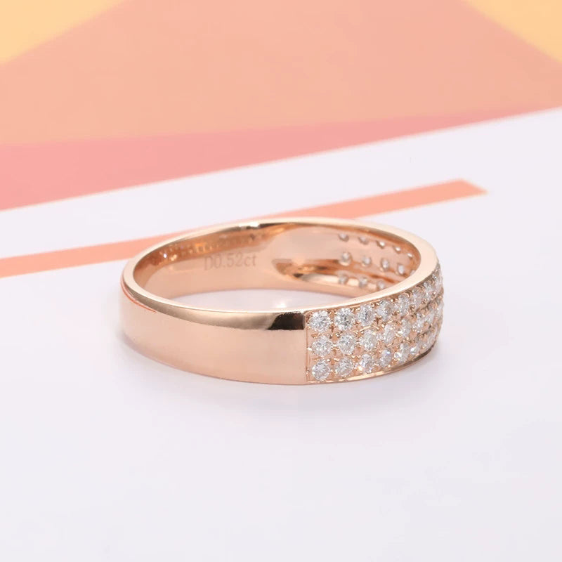 18k Gold Half-Band 0.5ct Diamond Ring