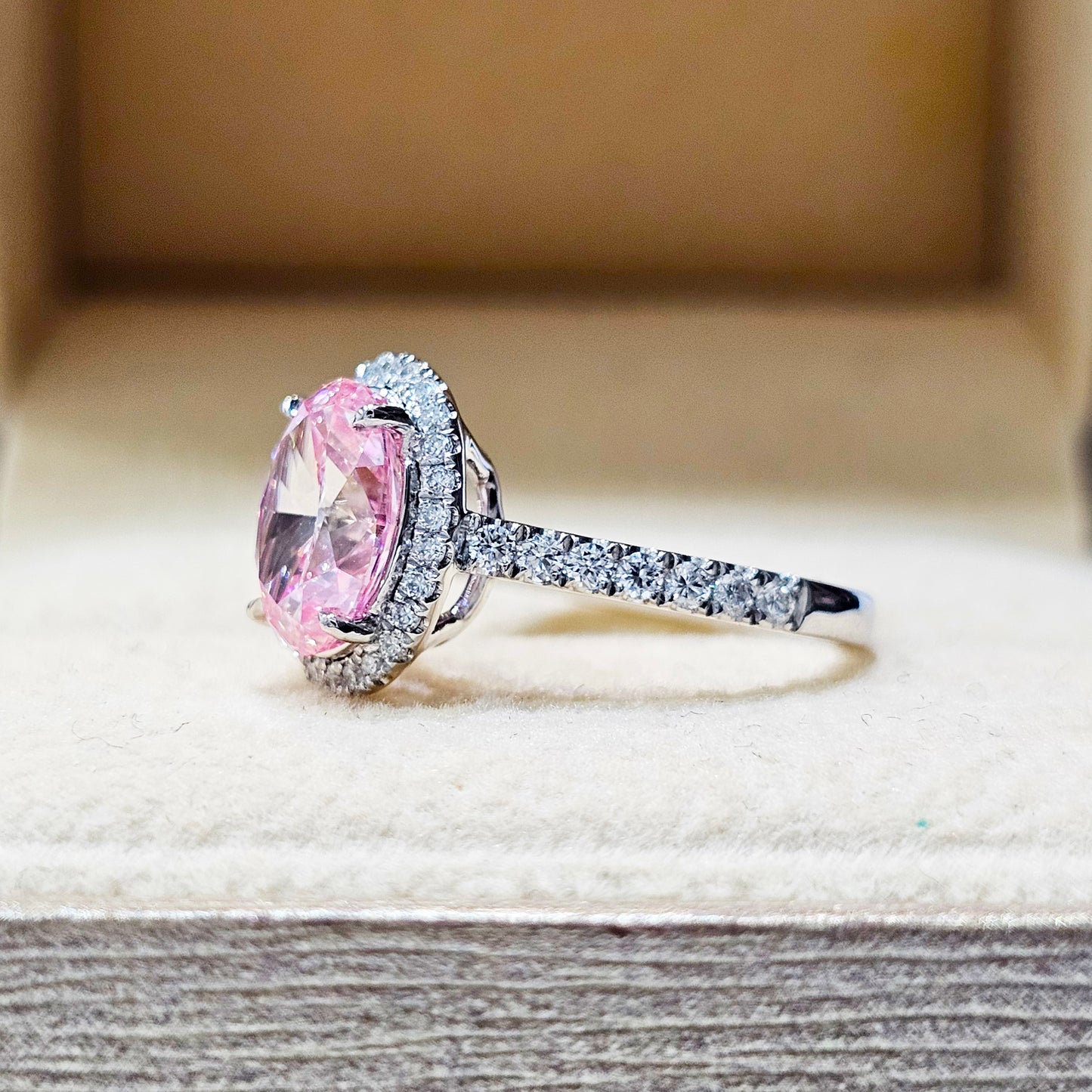 1.8ct Lab-Created Pink Diamond 18k Gold Ring