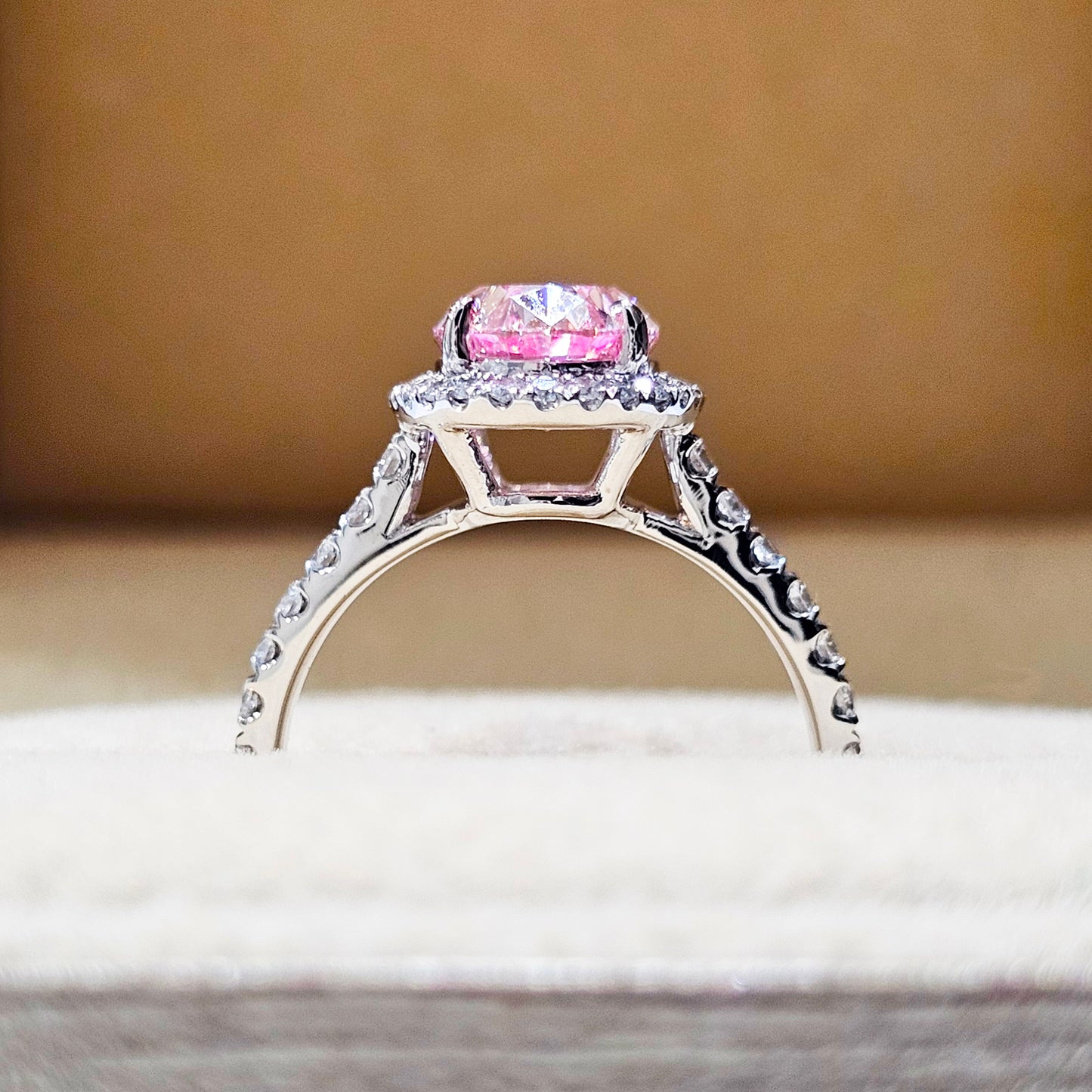 1.8ct Lab-Created Pink Diamond 18k Gold Ring