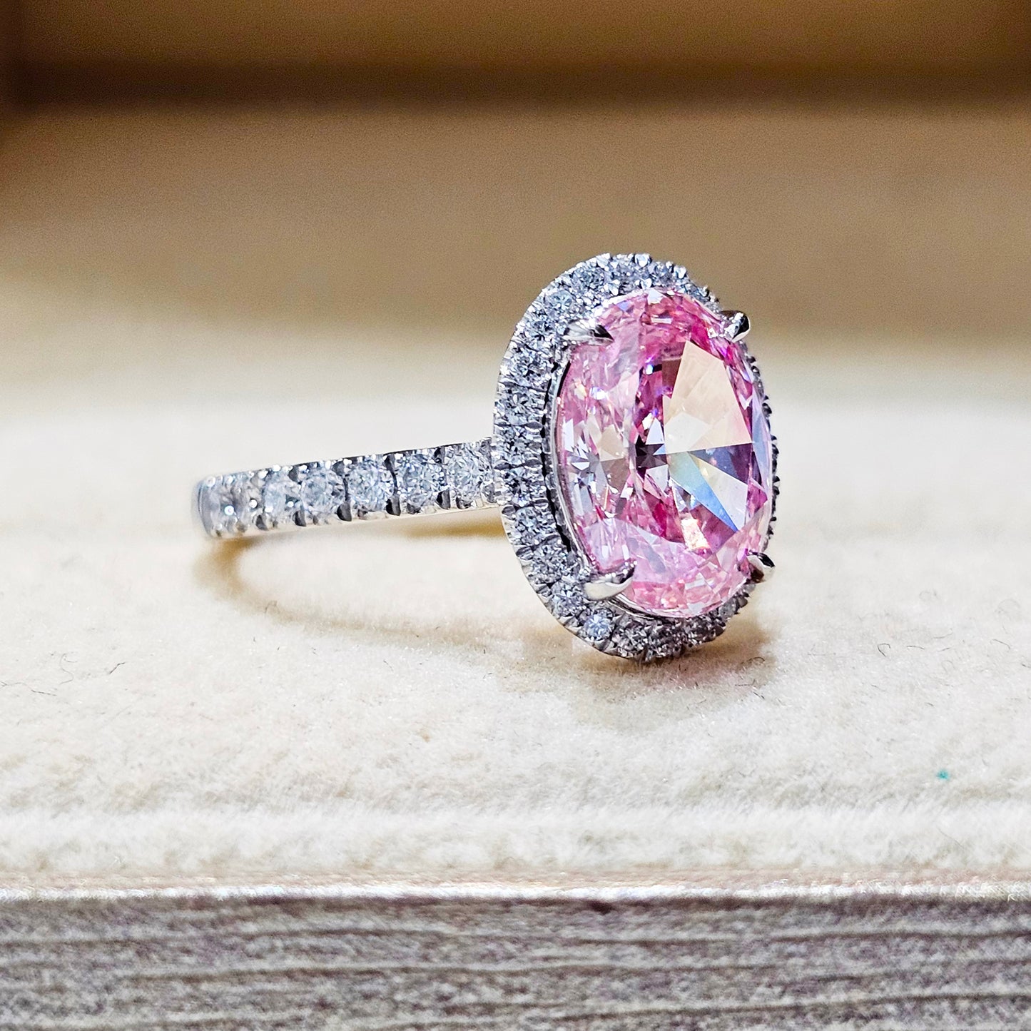 1.8ct Lab-Created Pink Diamond 18k Gold Ring