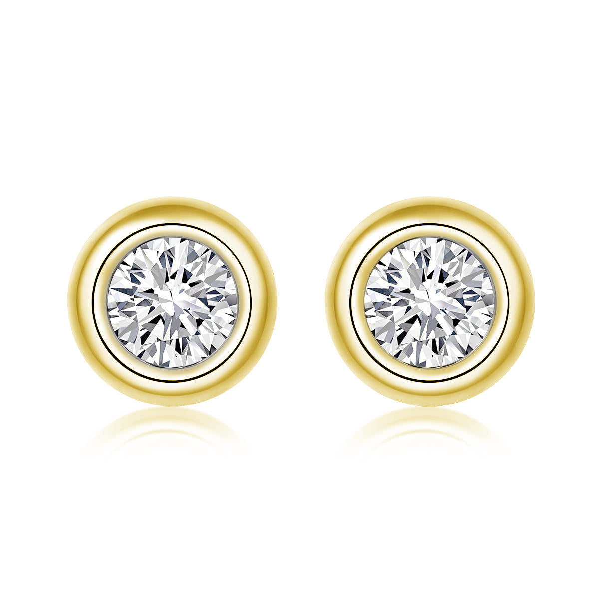 18K Gold and Lab-Created 0.5ct Diamond Earstuds