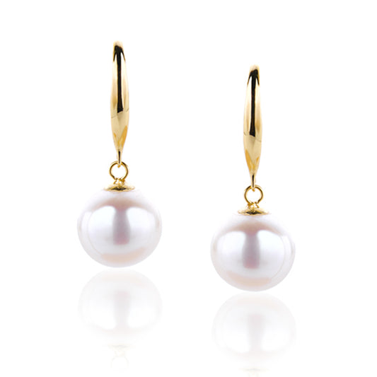 18k Gold Pearl Drop Earrings