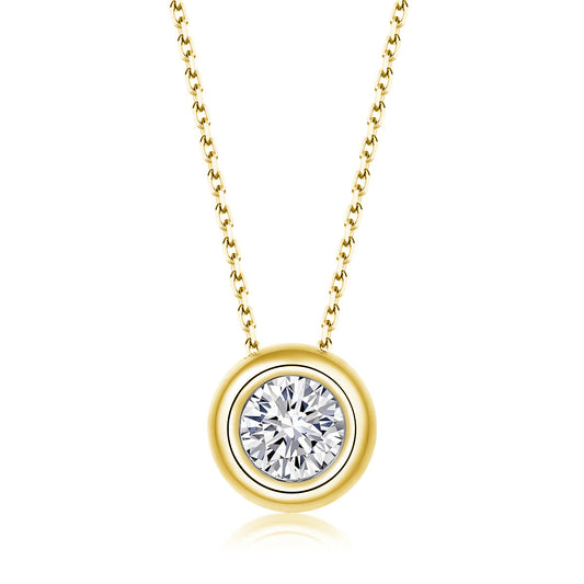 1ct 18K Gold Necklace with Lab-Created Diamond