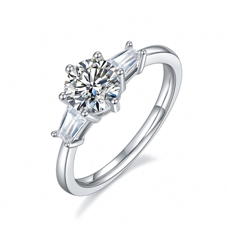 925 Silver and Moissanite Ring