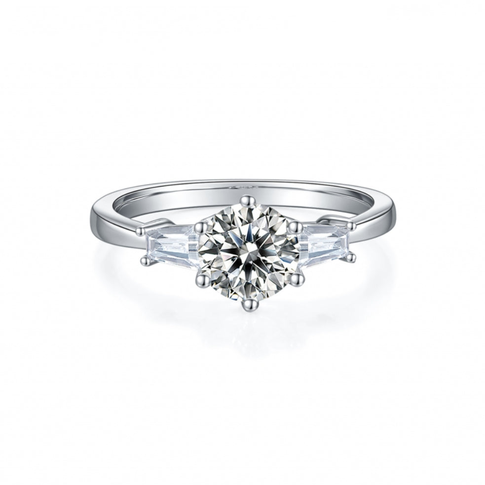 925 Silver and Moissanite Ring