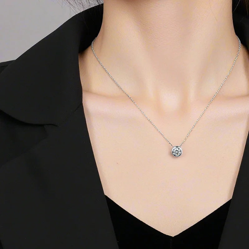 1ct 18K Gold Necklace with Lab-Created Diamond