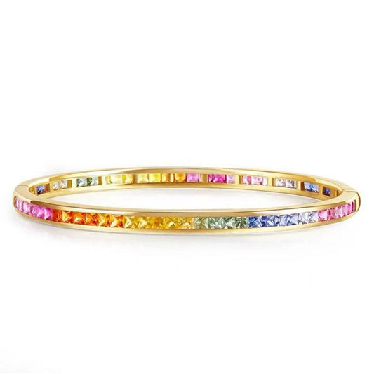 18K Gold Bracelet with Lab-Created Sapphires