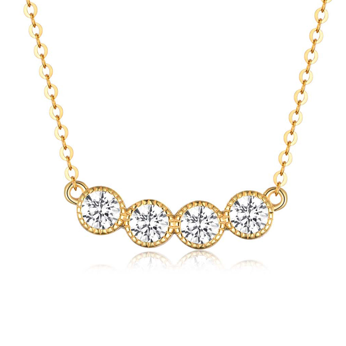 1.2ct Moissanite 18k Gold-Covered 925 Silver Necklace