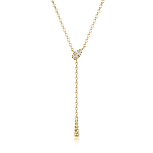 18k Gold-Covered 925 Silver Chain Necklace with 1.2ct in Moissanites
