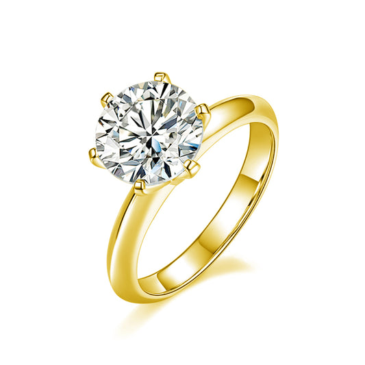 18k Gold 3ct Lab-Created Diamond Solitaire Ring