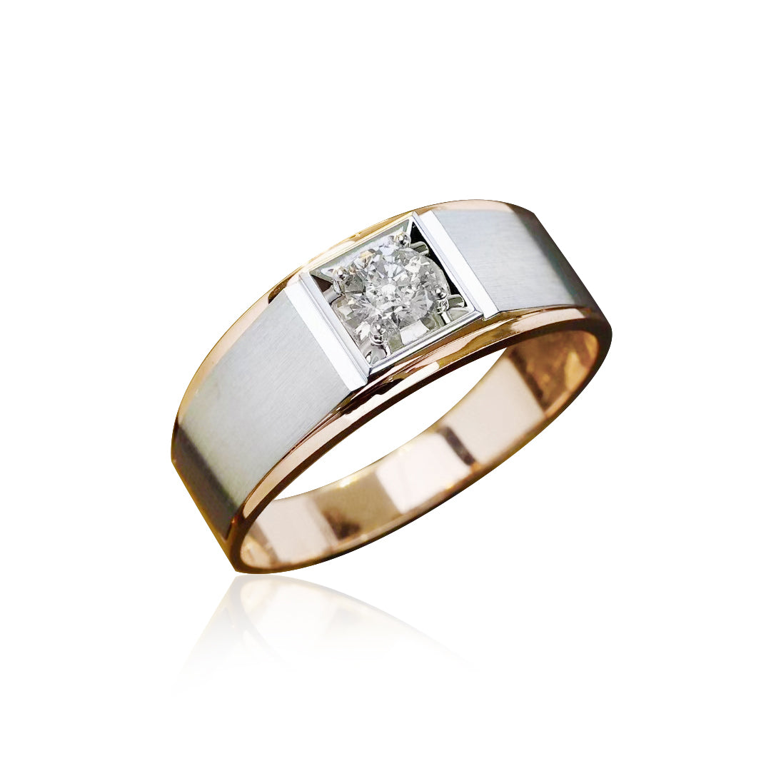 18k Gold Two-Tone Ring with Diamond