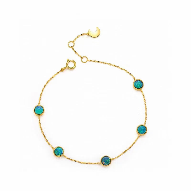 18k Gold Bracelet with Opals