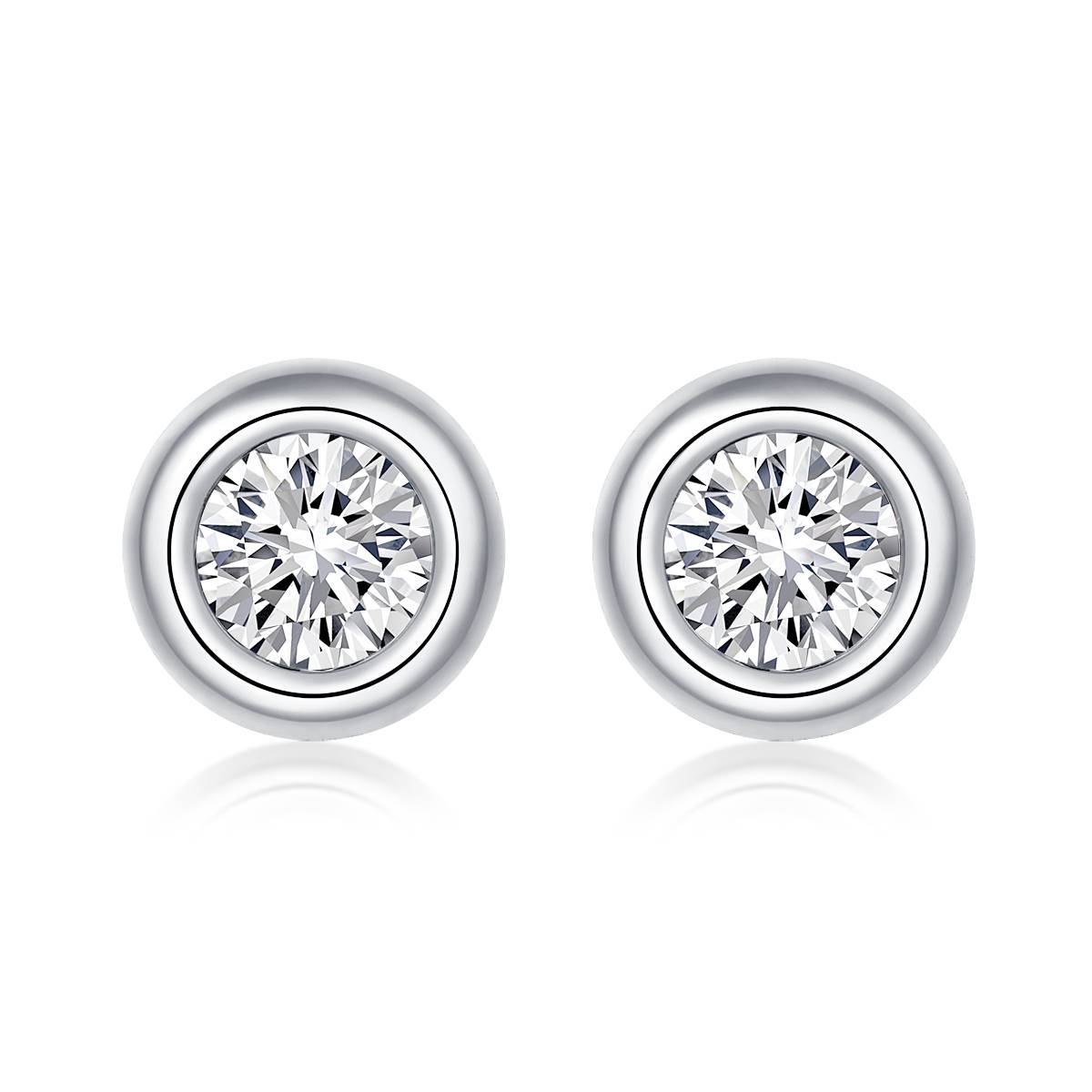 18K Gold and Lab-Created 0.5ct Diamond Earstuds