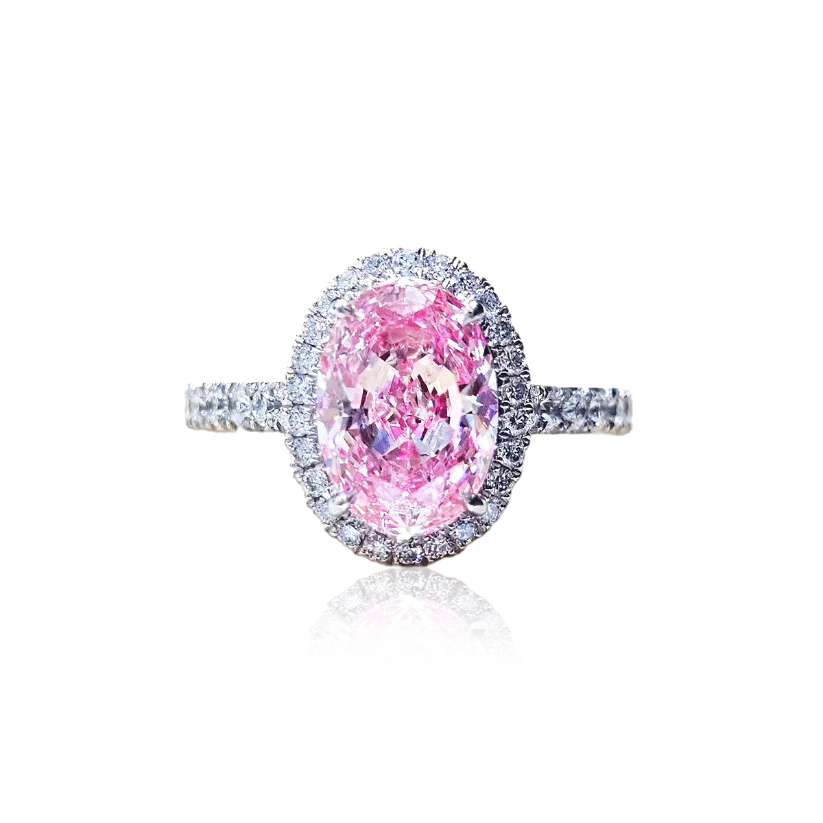 1.8ct Lab-Created Pink Diamond 18k Gold Ring