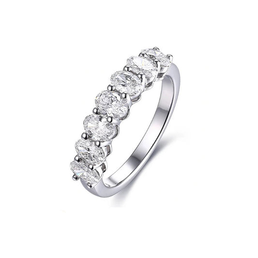 18k Gold 2.1ct Lab-Created Diamond Half-Eternity Ring